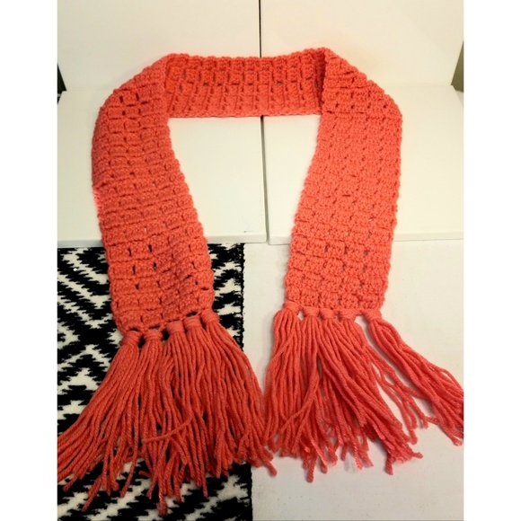 Crochet Scarf|Coral - Picture 3 of 3